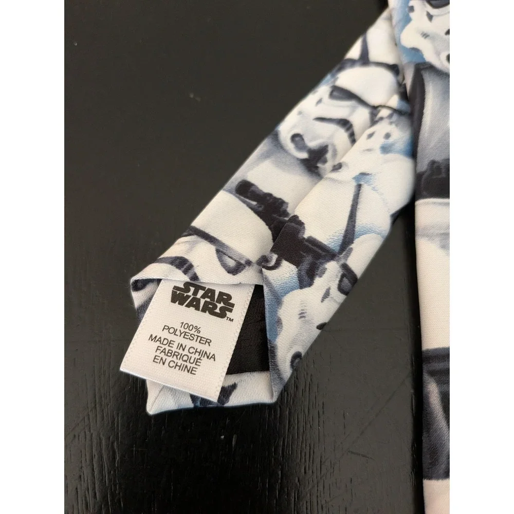 Star Wars Stormtrooper Necktie Mens White Blue Imperial‎ Soldier Graphic Tie